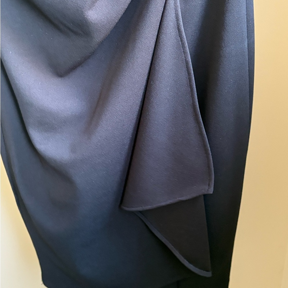 DKNY Black Asymmetrical Ruched Cocktail Dress - Picture 9 of 12